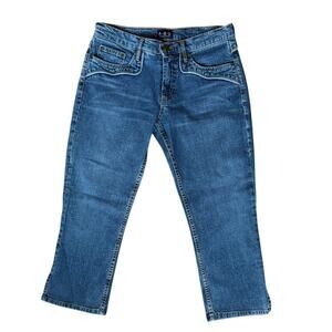 ABS by Allen Schwartz y2k Denim Crop Jeans in Blue Size 28 Western Country